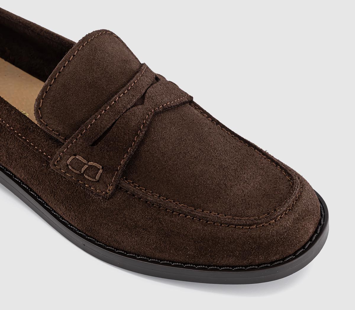 OFFICEForerro Square Toe Penny LoafersBrown Suede