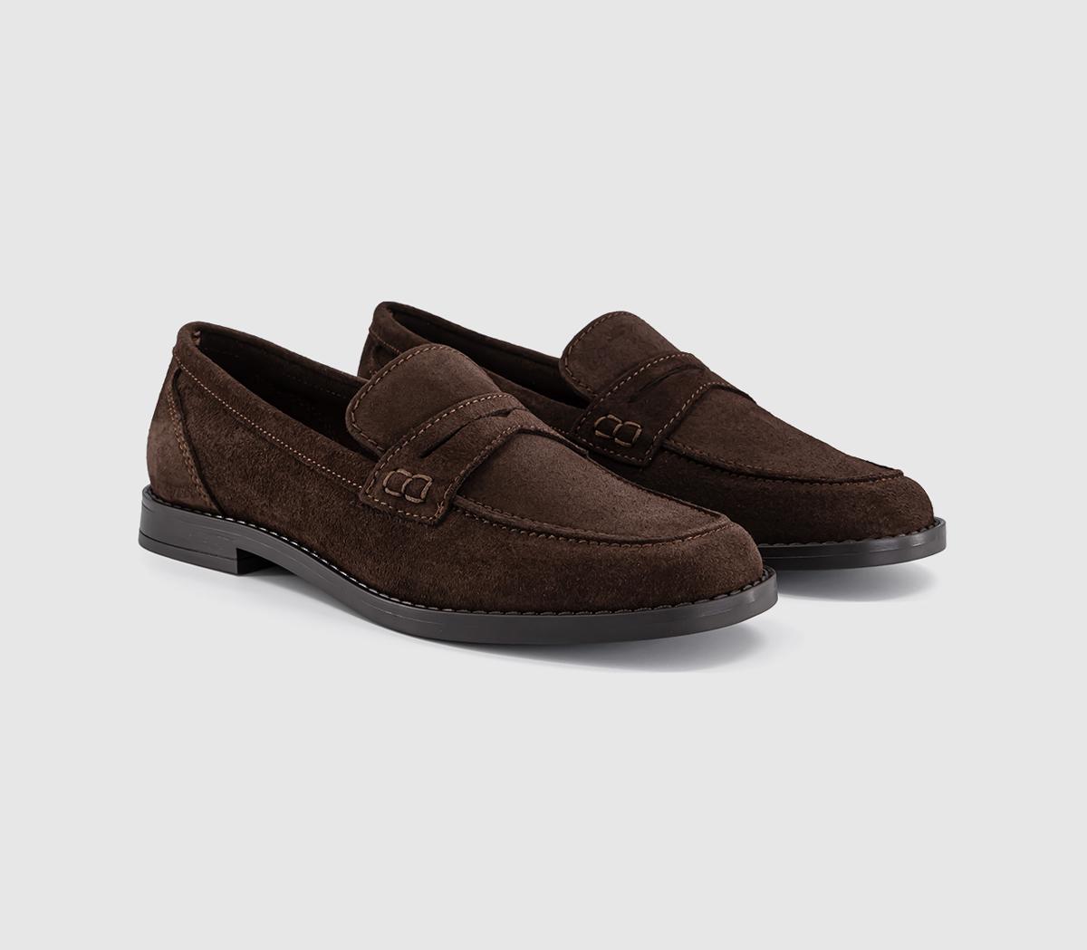 OFFICEForerro Square Toe Penny LoafersBrown Suede
