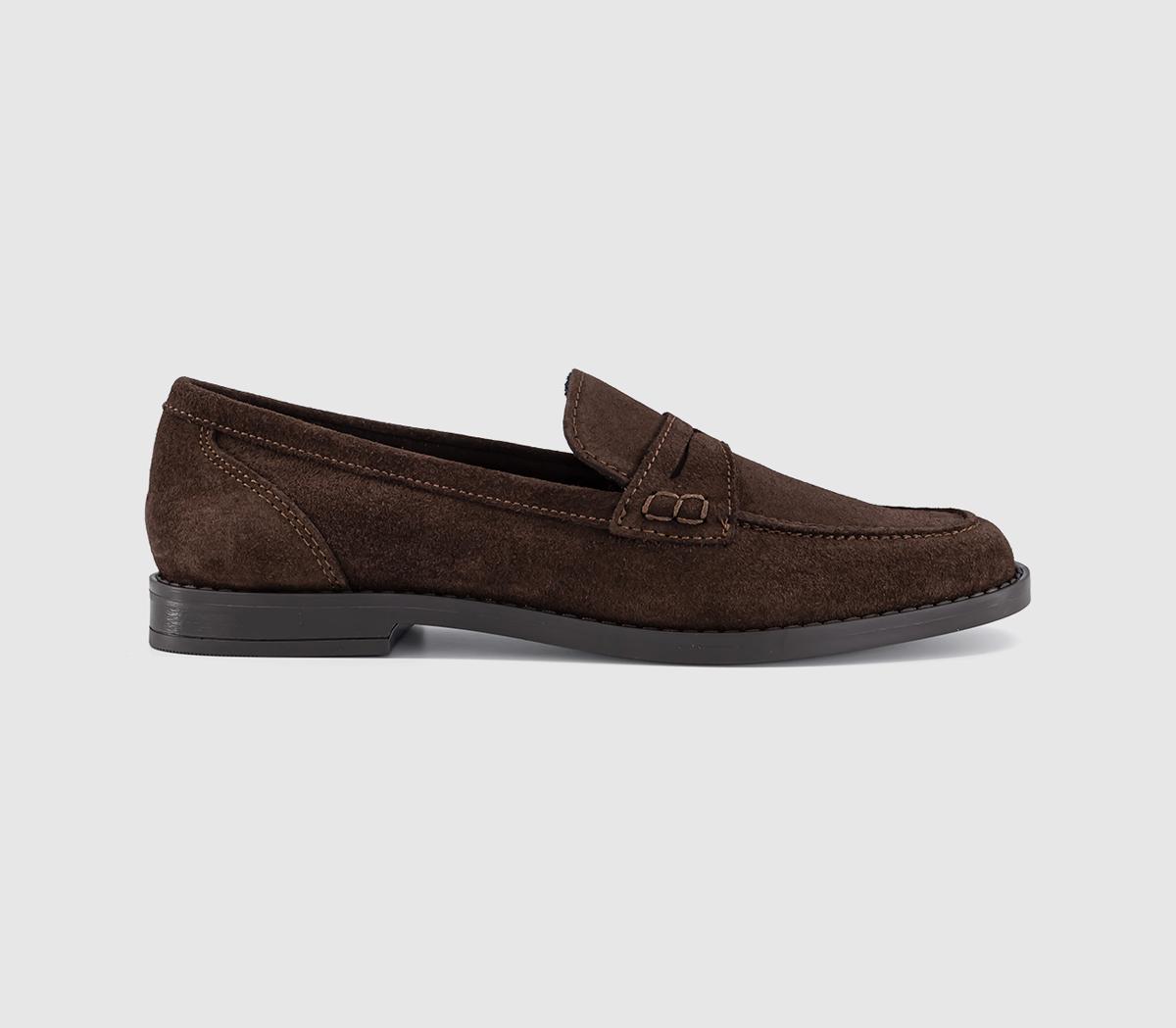 OFFICEForerro Square Toe Penny LoafersBrown Suede