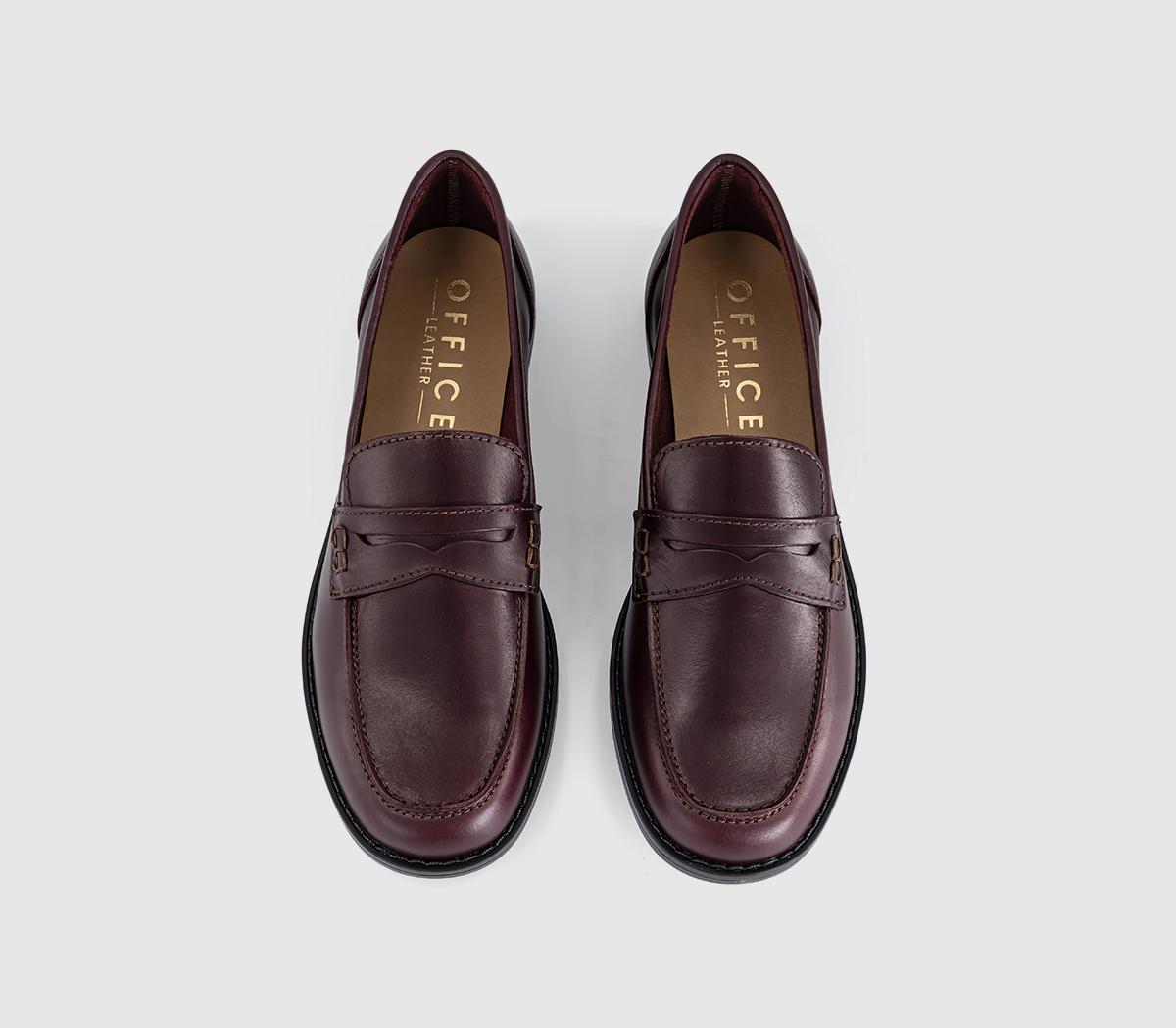 OFFICEForerro Square Toe Penny LoafersBurgundy Leather