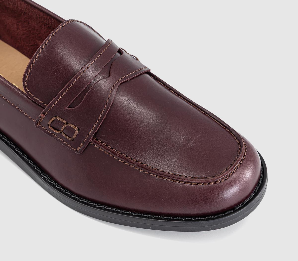 OFFICEForerro Square Toe Penny LoafersBurgundy Leather