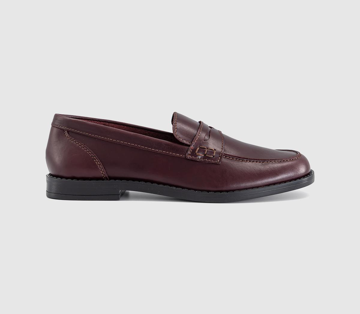 OFFICEForerro Square Toe Penny LoafersBurgundy Leather