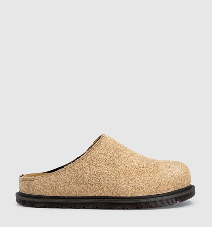 Dr. Martens San Mules Savannah Tan Hairy Suede