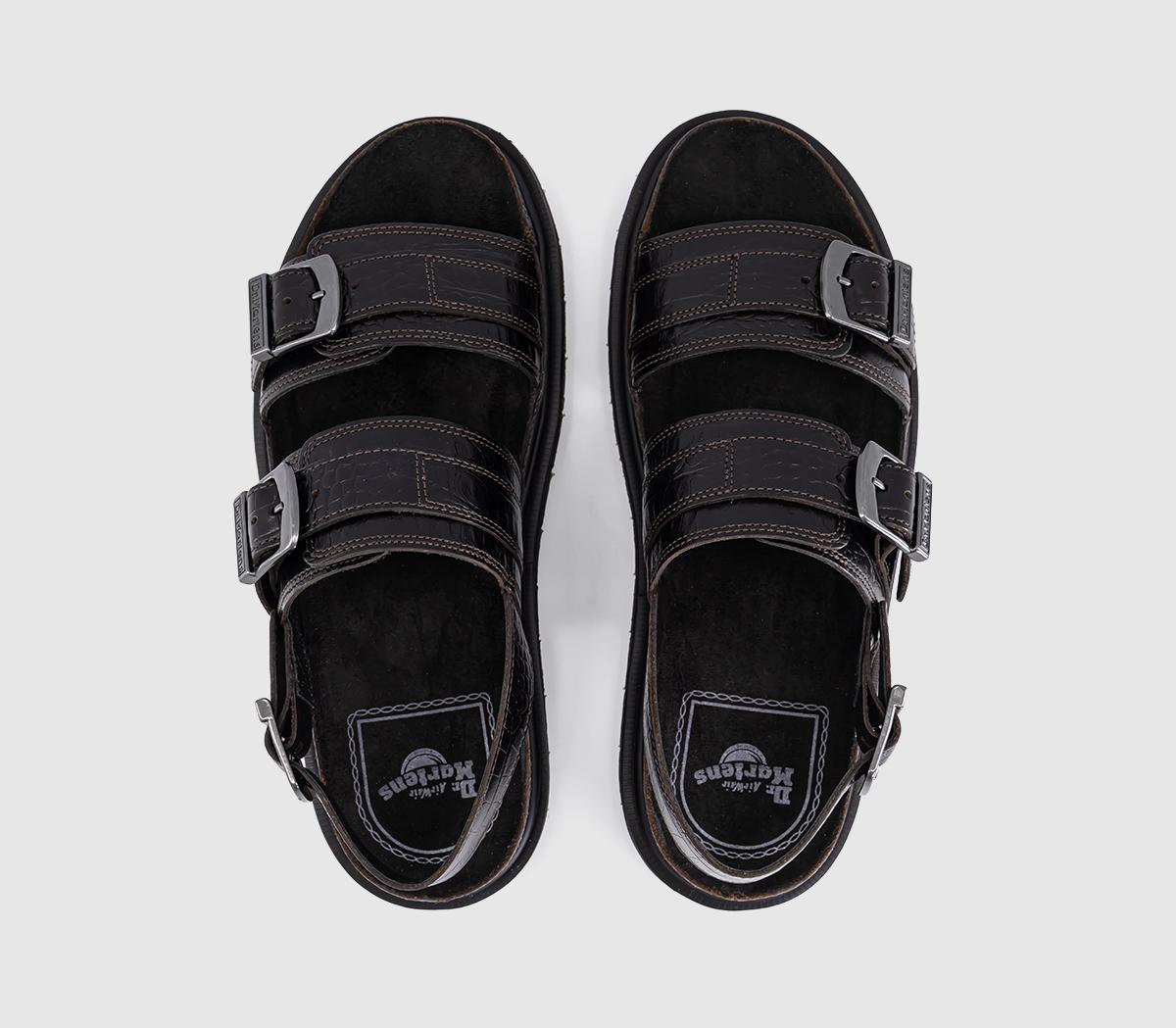 Dr. MartensSan Two Strap SandalsDark Brown Analine Croc