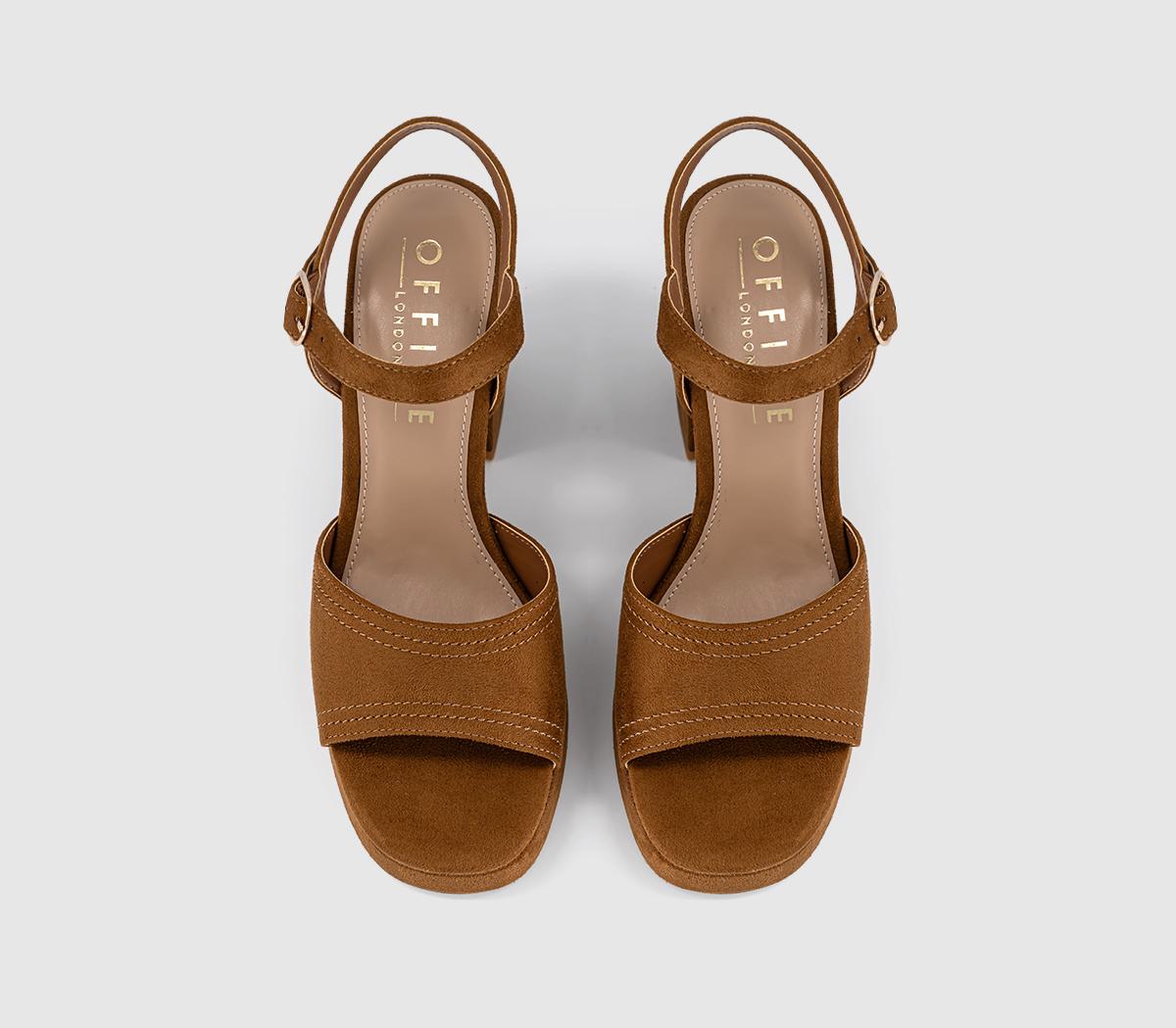 OFFICEHarlow Platform Block Heel SandalsTan Faux Suede