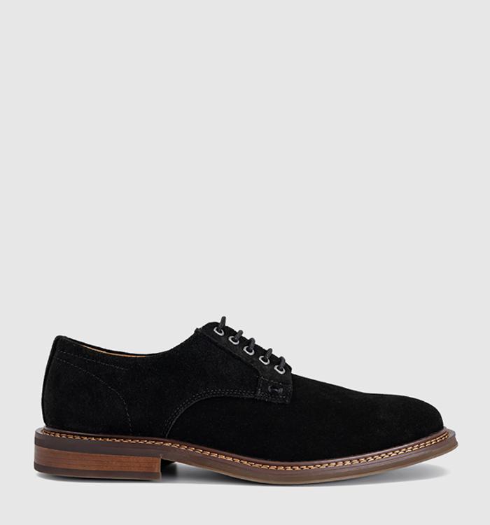 OFFICE Caledonian Eyelet Derby Shoes Black Suede