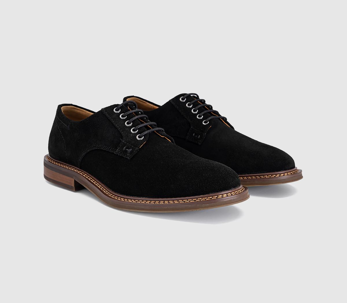 OFFICECaledonian Eyelet Derby ShoesBlack Suede