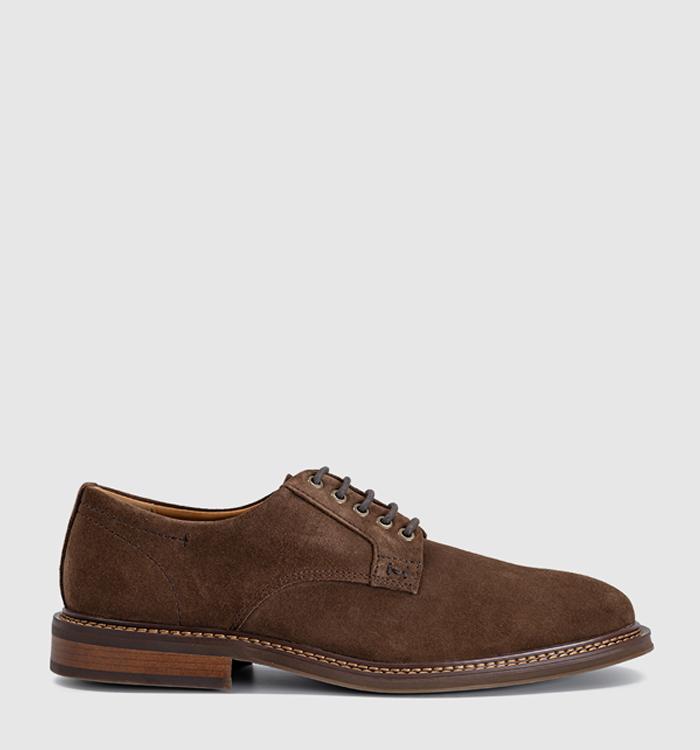 OFFICE Caledonian Eyelet Derby Shoes Brown Suede