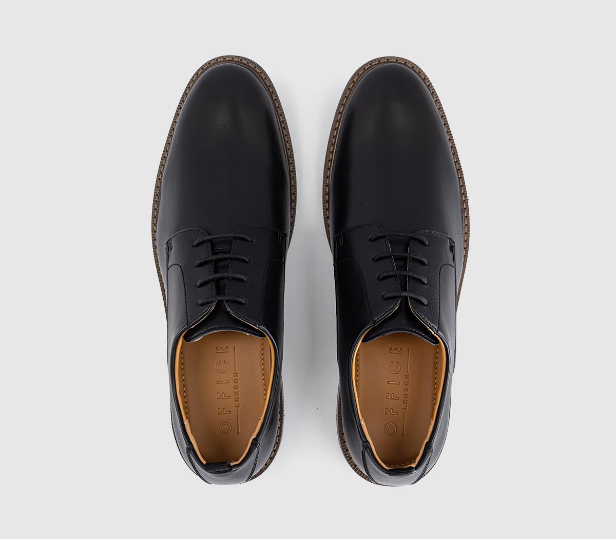 OFFICEMarlborough Stitch Detail Plain Toe Derby ShoesBlack