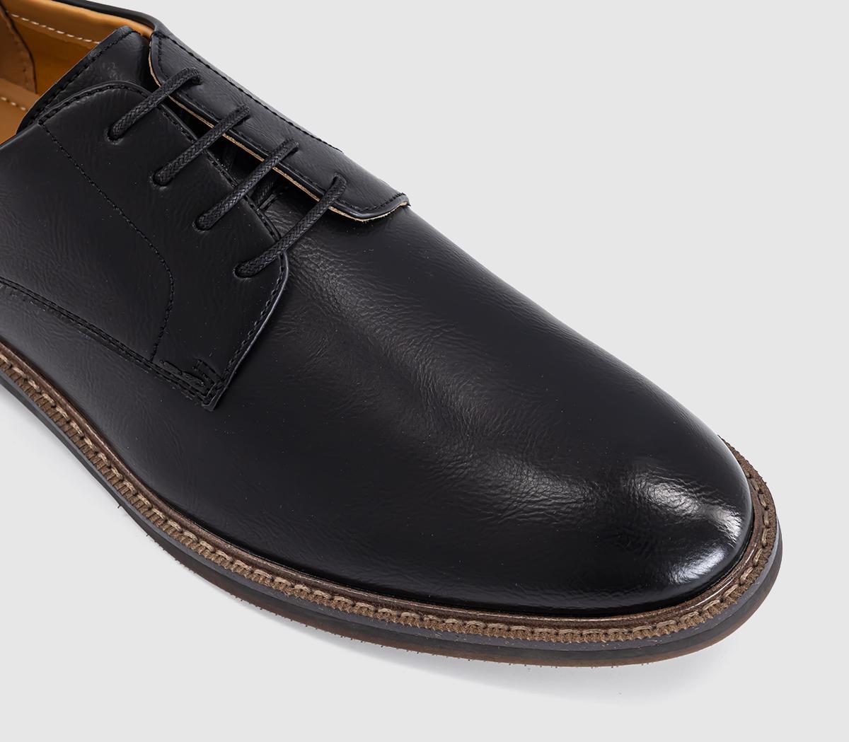 OFFICEMarlborough Stitch Detail Plain Toe Derby ShoesBlack