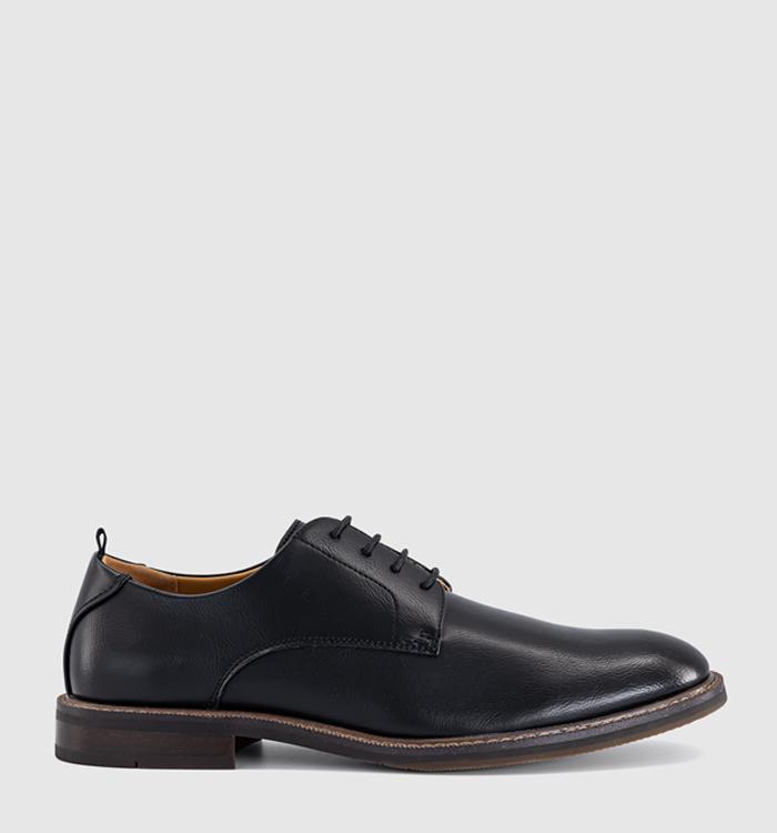 OFFICE Marlborough Stitch Detail Plain Toe Derby Shoes Black