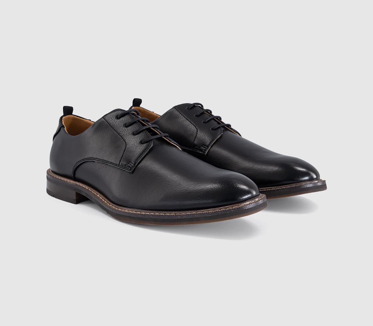 OFFICEMarlborough Stitch Detail Plain Toe Derby ShoesBlack