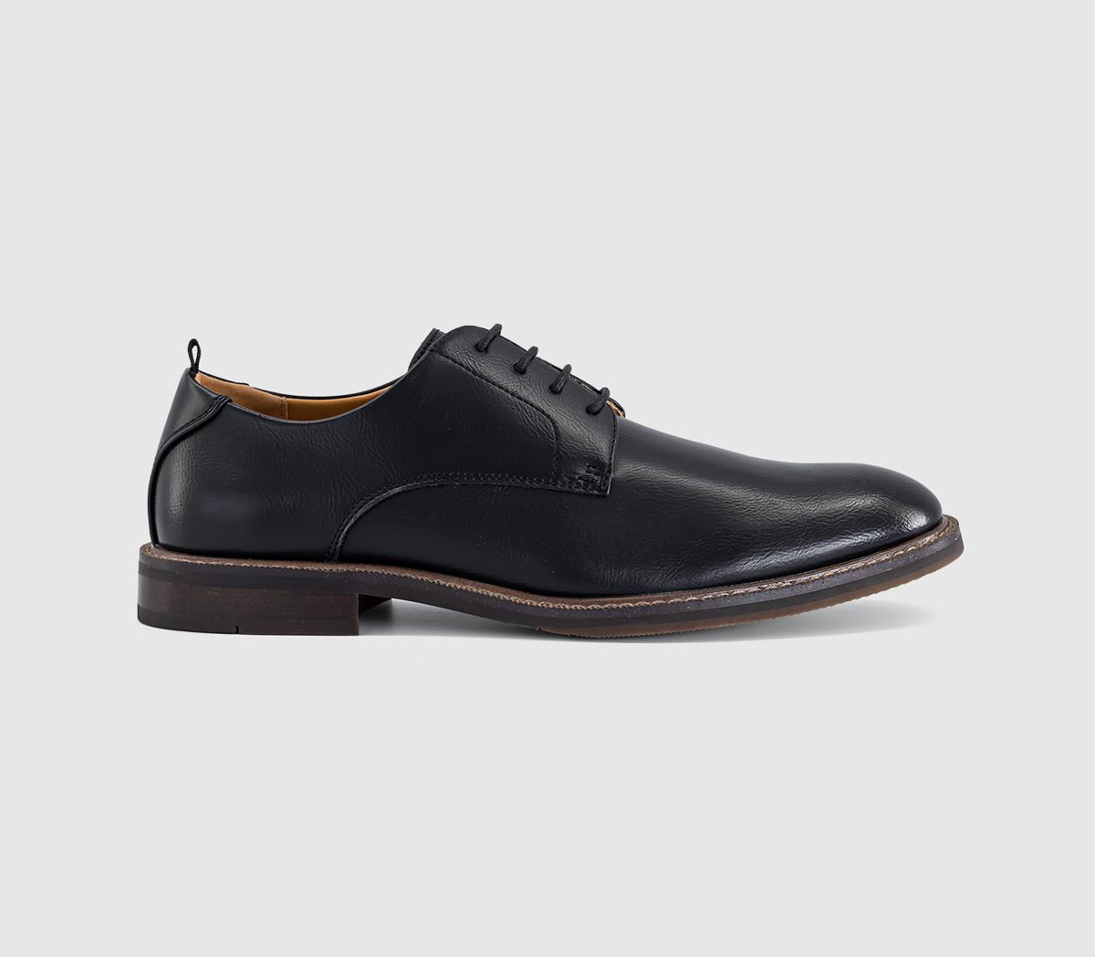 OFFICEMarlborough Stitch Detail Plain Toe Derby ShoesBlack
