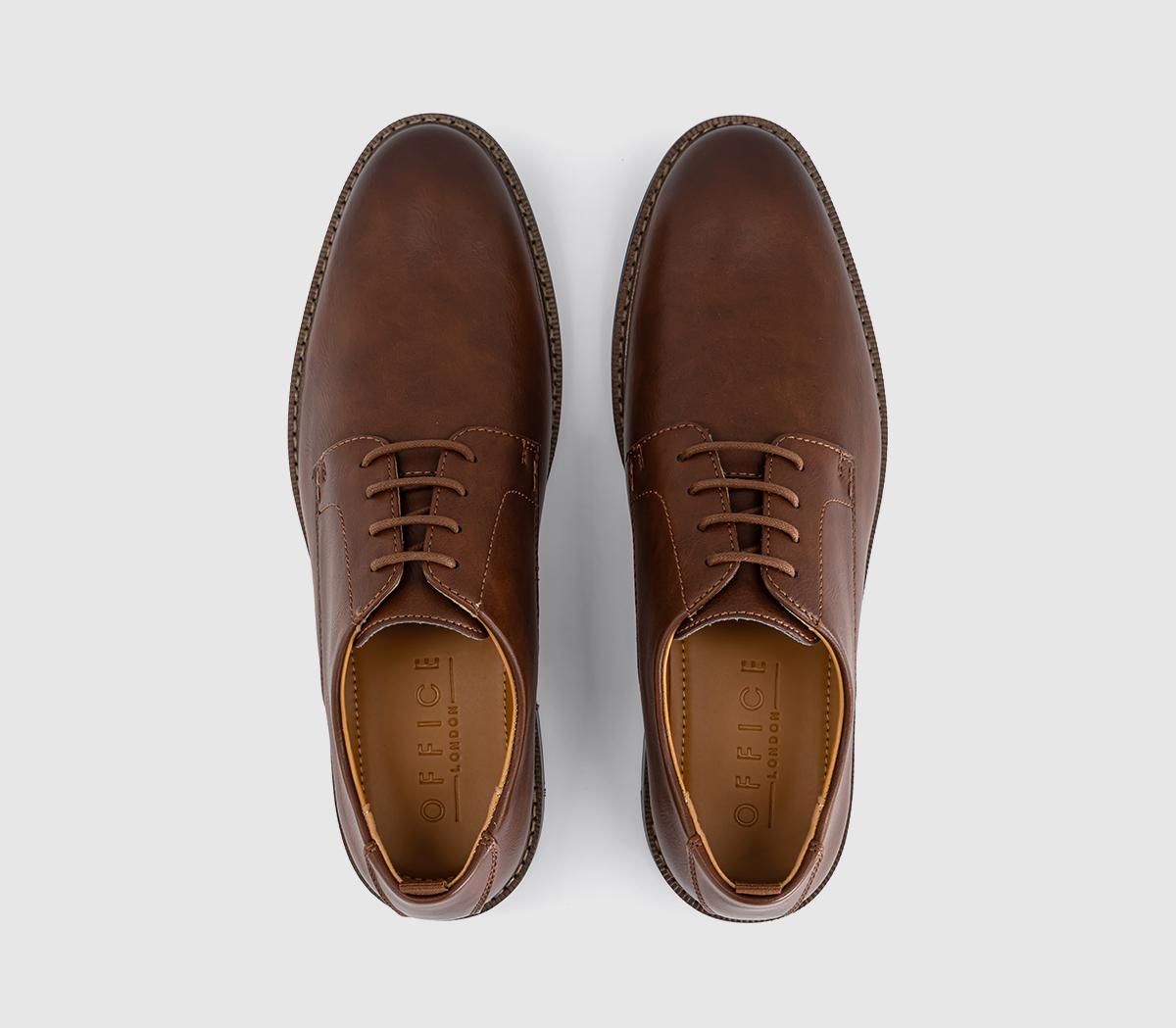OFFICEMarlborough Stitch Detail Plain Toe Derby ShoesTan