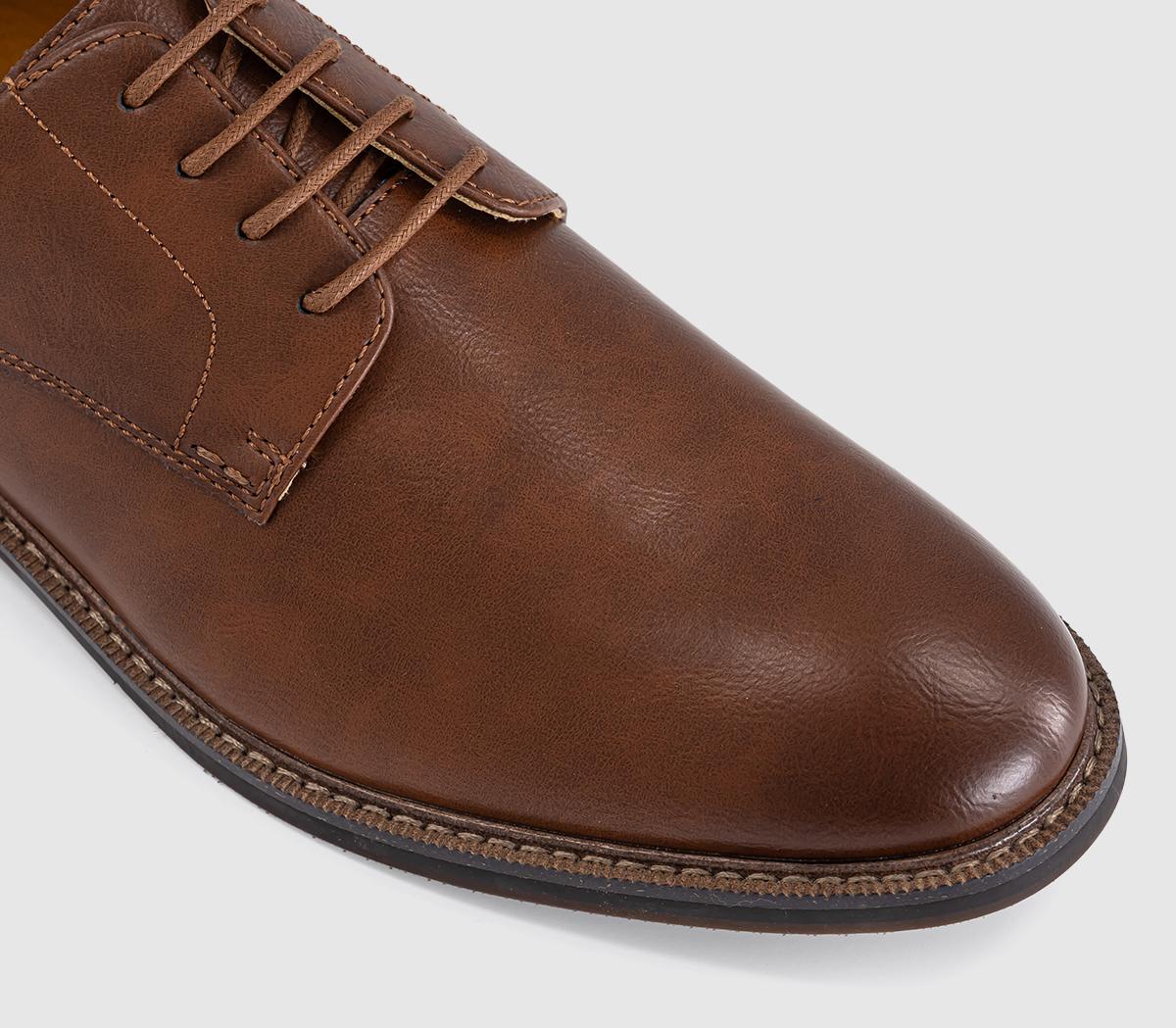 OFFICEMarlborough Stitch Detail Plain Toe Derby ShoesTan