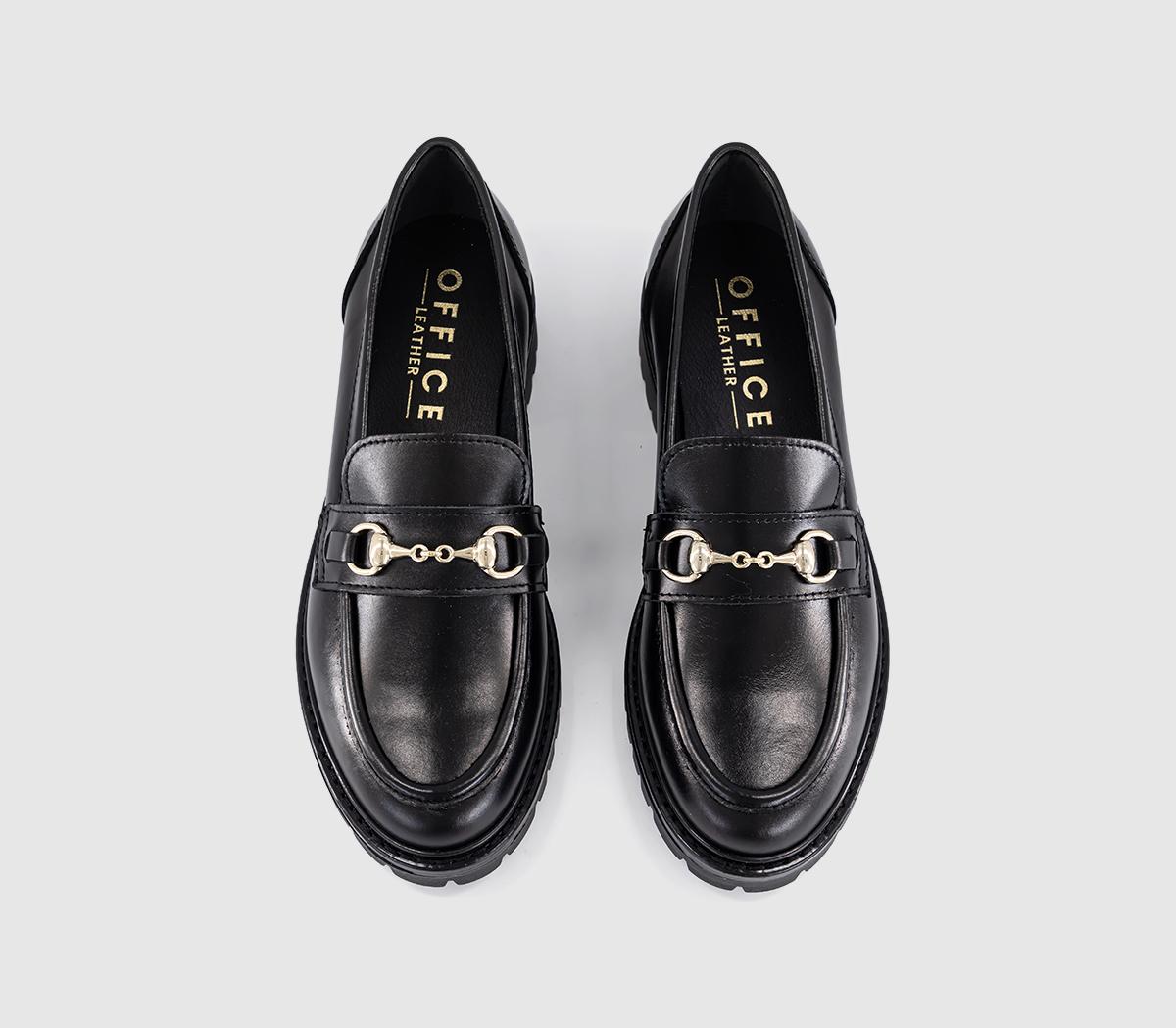 OFFICEFenna Chunky Cleated Snaffle LoafersBlack Leather