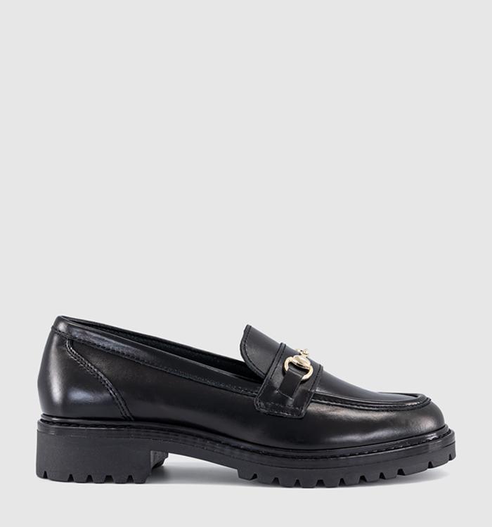 OFFICE Fenna Chunky Cleated Snaffle Loafers Black Leather