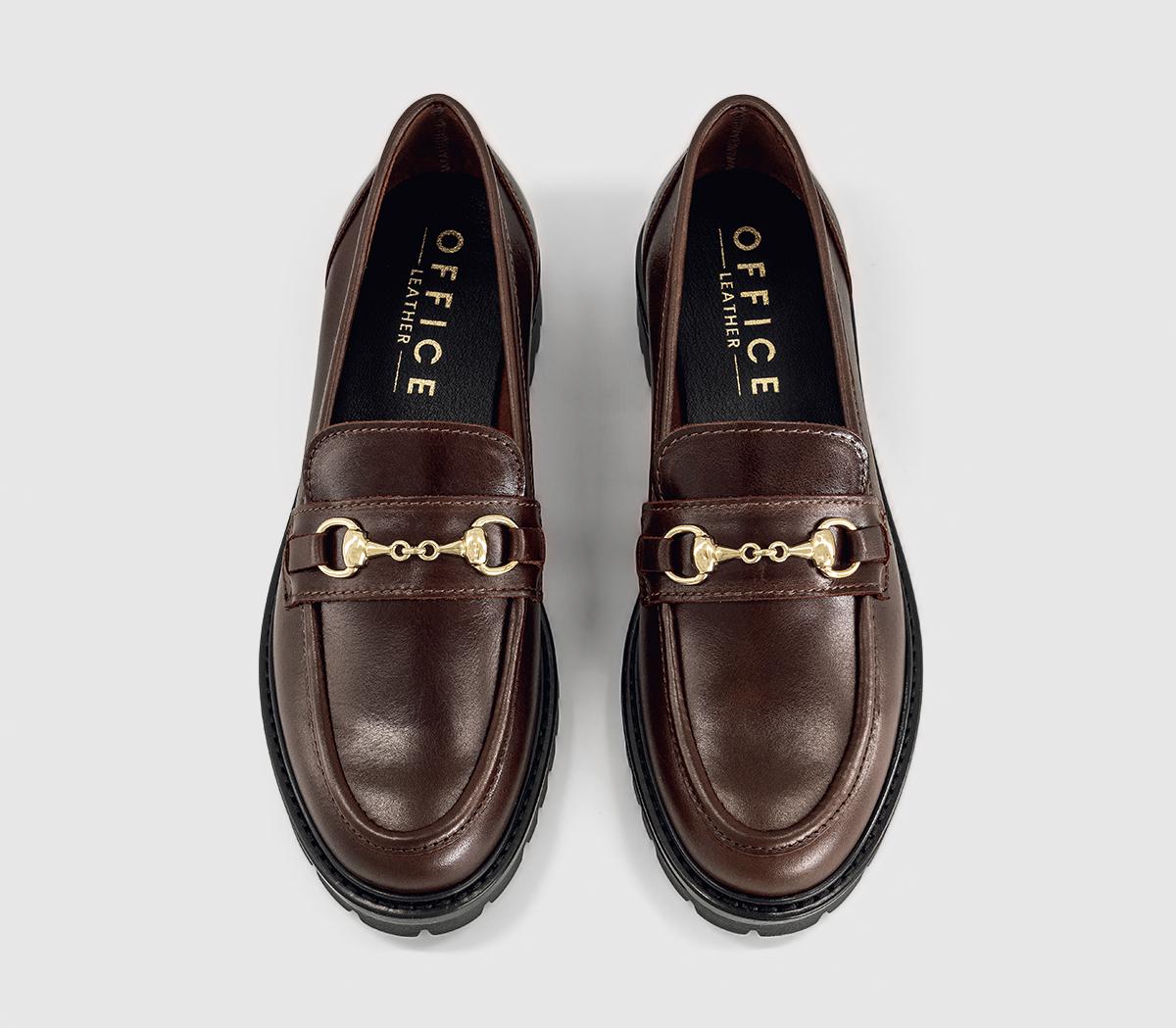 OFFICEFenna Chunky Cleated Snaffle LoafersBrown Leather