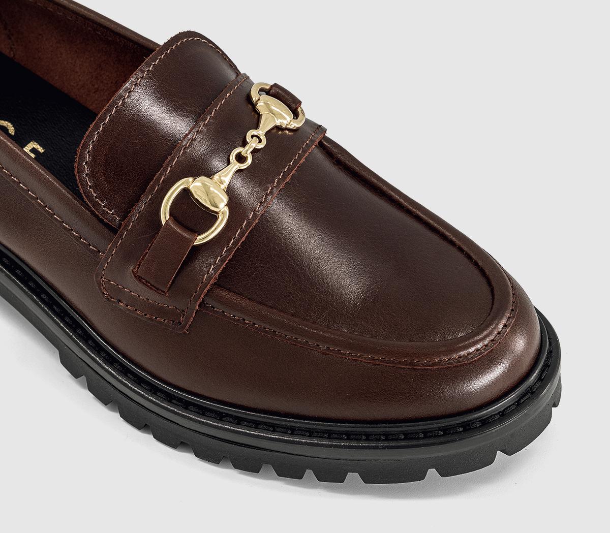 OFFICEFenna Chunky Cleated Snaffle LoafersBrown Leather