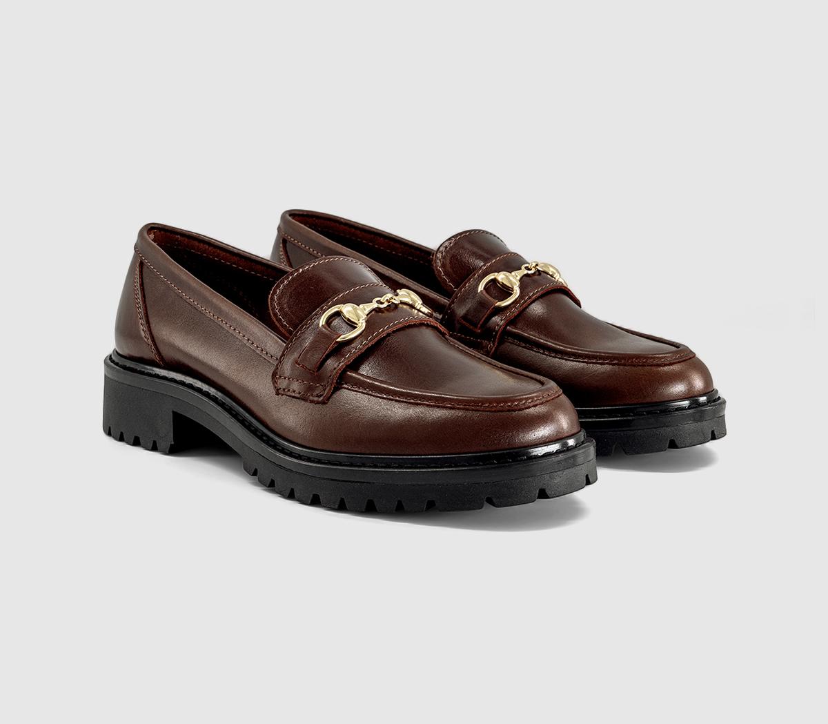 OFFICEFenna Chunky Cleated Snaffle LoafersBrown Leather