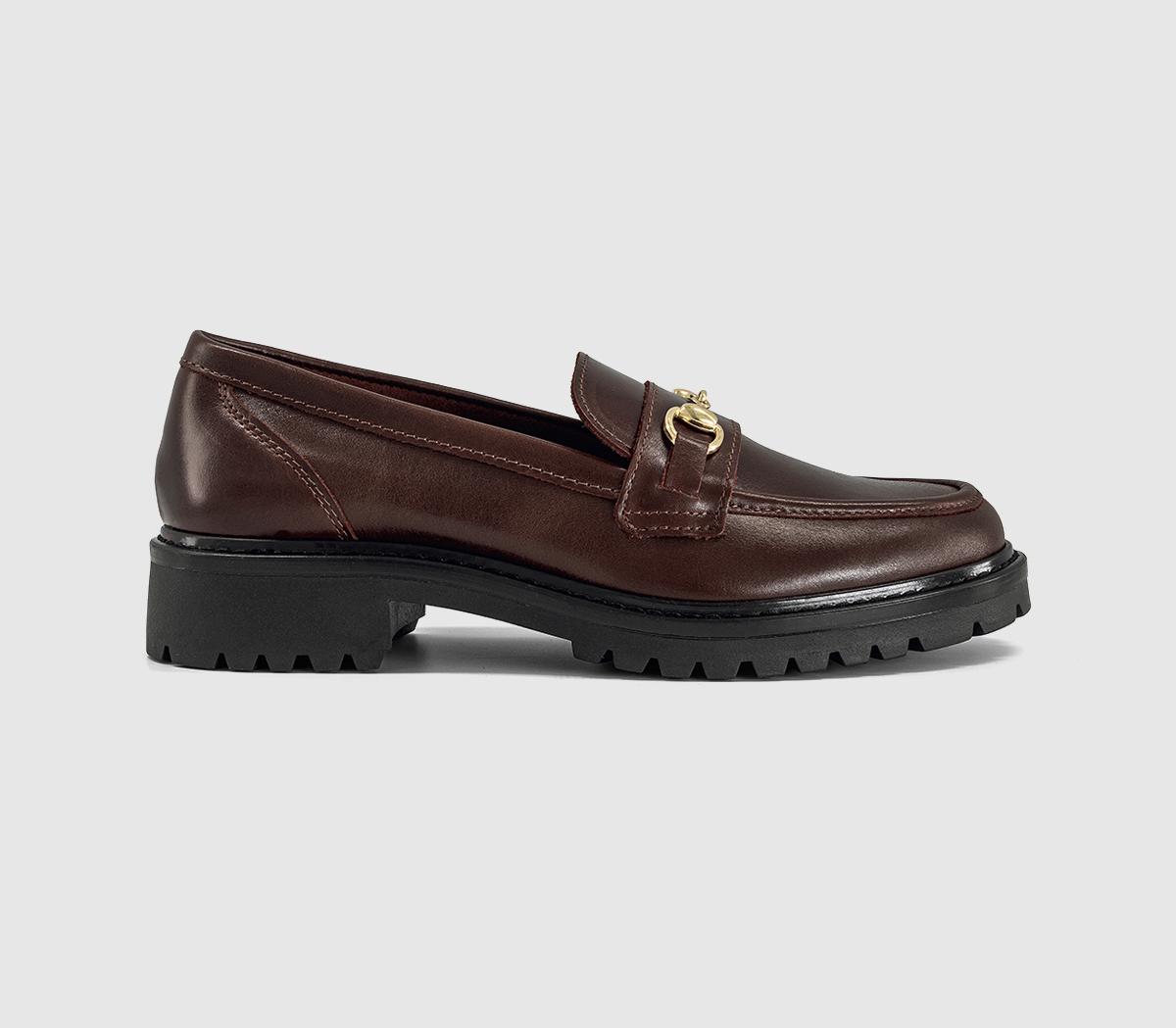 OFFICEFenna Chunky Cleated Snaffle LoafersBrown Leather