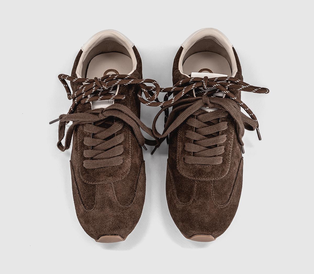 OFFICETalon Slim Sole Suede Runner TrainersBrown Suede