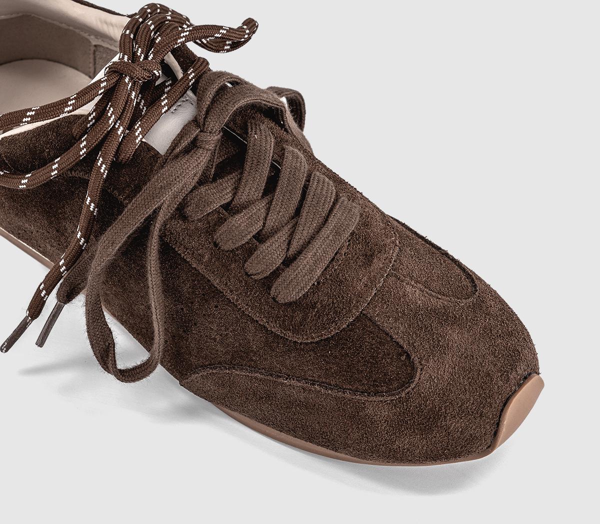 OFFICETalon Slim Sole Suede Runner TrainersBrown Suede