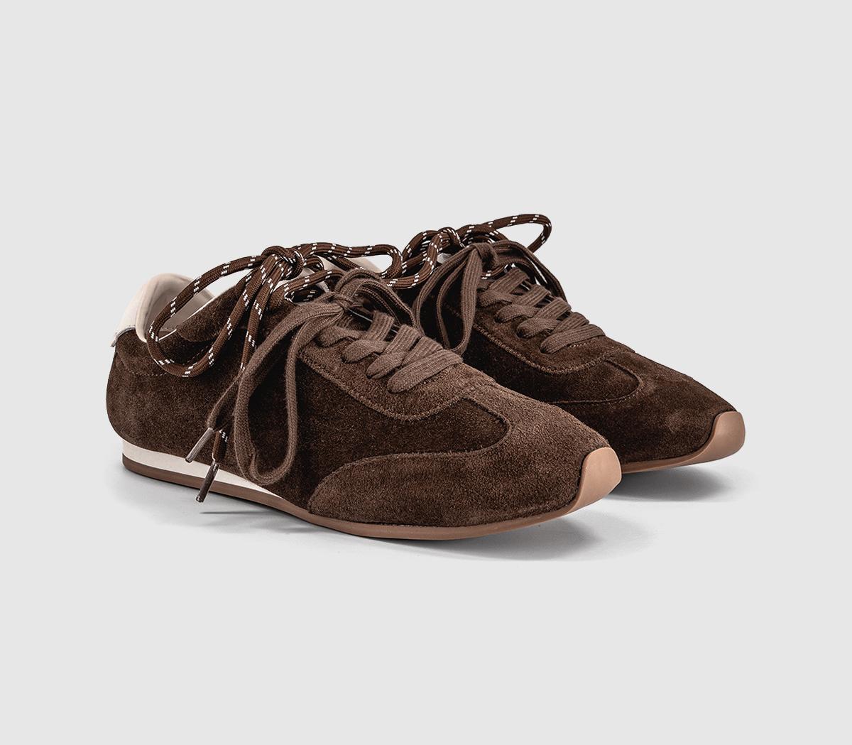 OFFICETalon Slim Sole Suede Runner TrainersBrown Suede