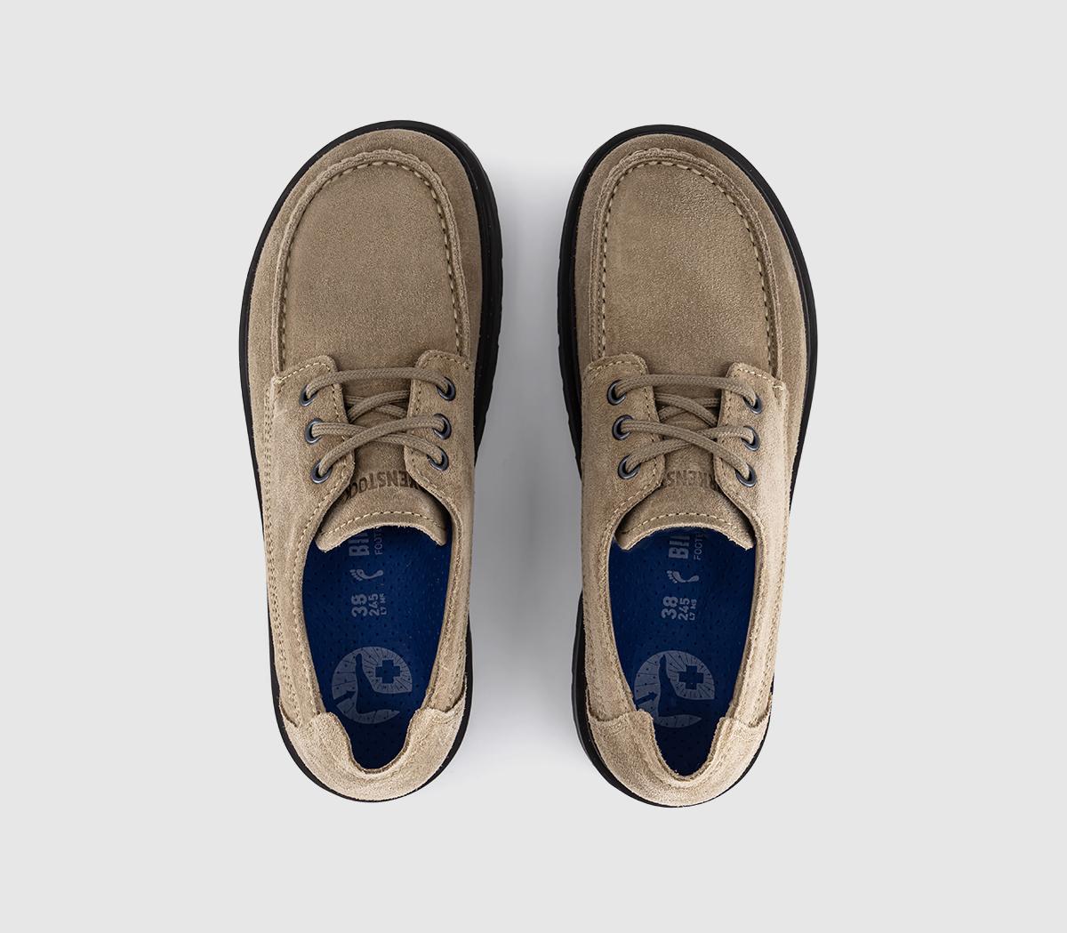 BIRKENSTOCKHighwood Moc Lace Low ShoesGrey Taupe Suede