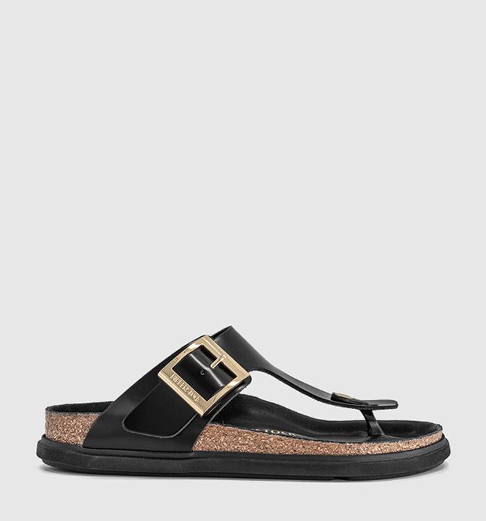 BIRKENSTOCK Gizeh Droplet Sandals Black High Shine