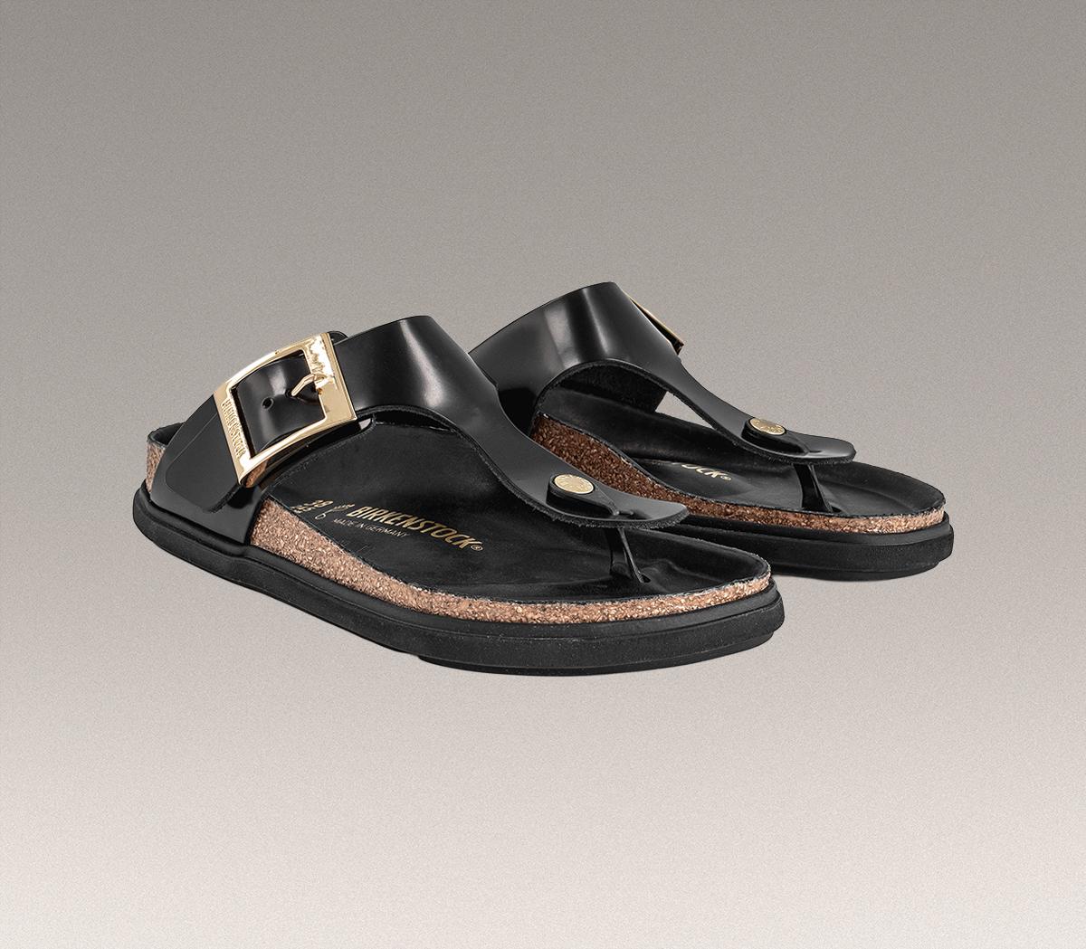 BIRKENSTOCKGizeh Droplet SandalsBlack High Shine