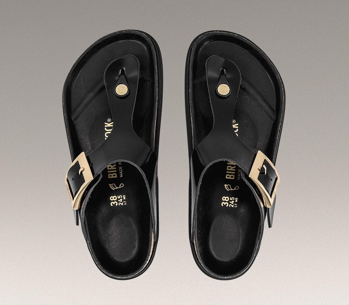 BIRKENSTOCKGizeh Droplet SandalsBlack High Shine