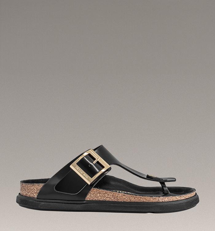 BIRKENSTOCK Gizeh Droplet Sandals Black High Shine