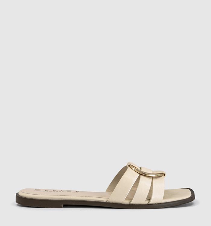 OFFICE Stirling Ring Detail Sliders Off White