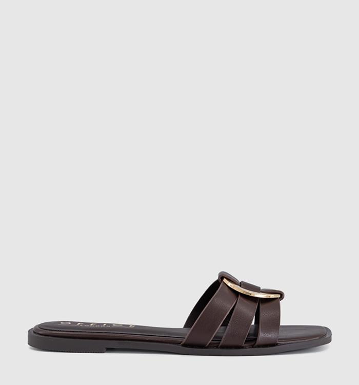 OFFICE Stirling Ring Detail Sliders Brown