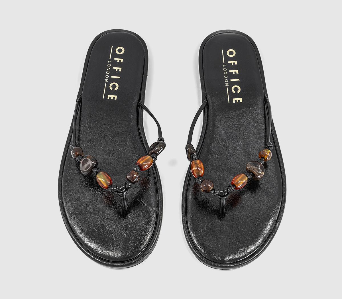 OFFICESoleil Beaded Toe Post SandalsBlack