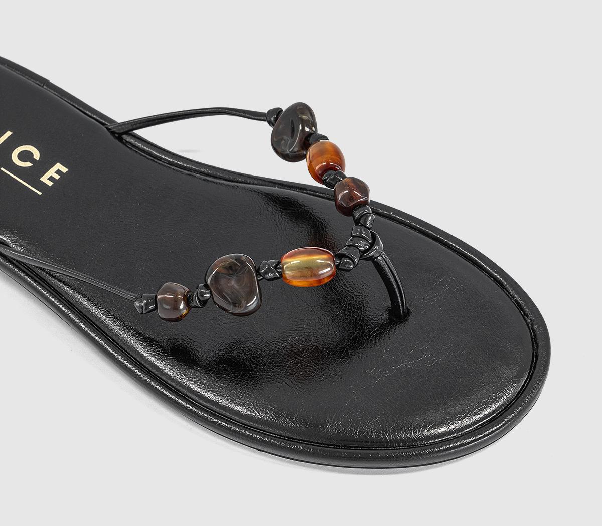 OFFICESoleil Beaded Toe Post SandalsBlack