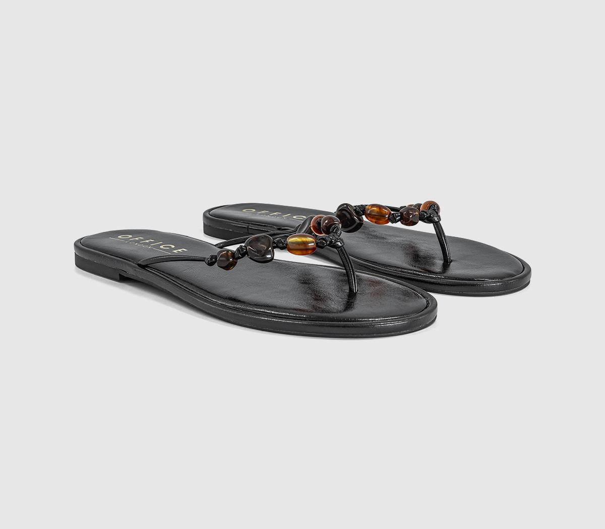 OFFICESoleil Beaded Toe Post SandalsBlack