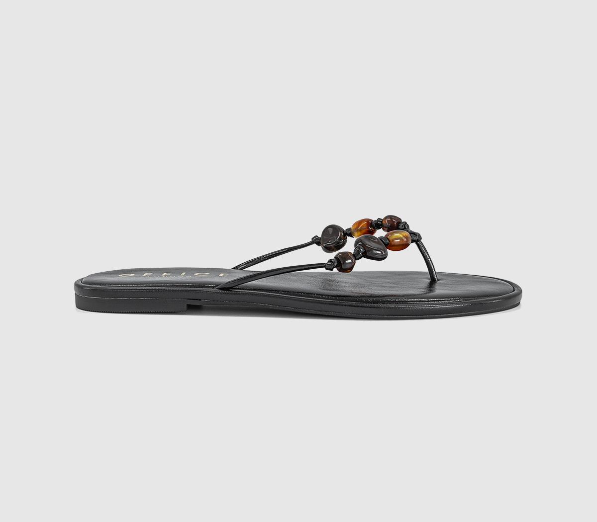 OFFICESoleil Beaded Toe Post SandalsBlack
