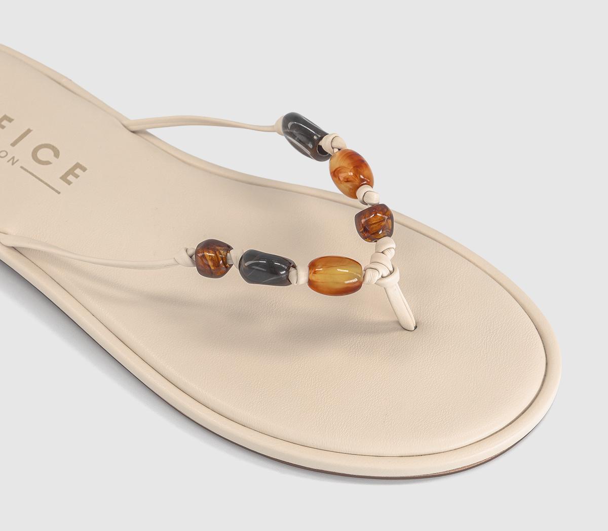 OFFICESoleil Beaded Toe Post SandalsWhite