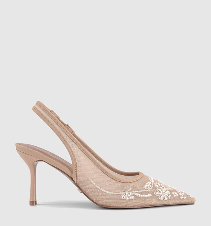 OFFICE Magnify Embellished Court Slingback Heels Blush