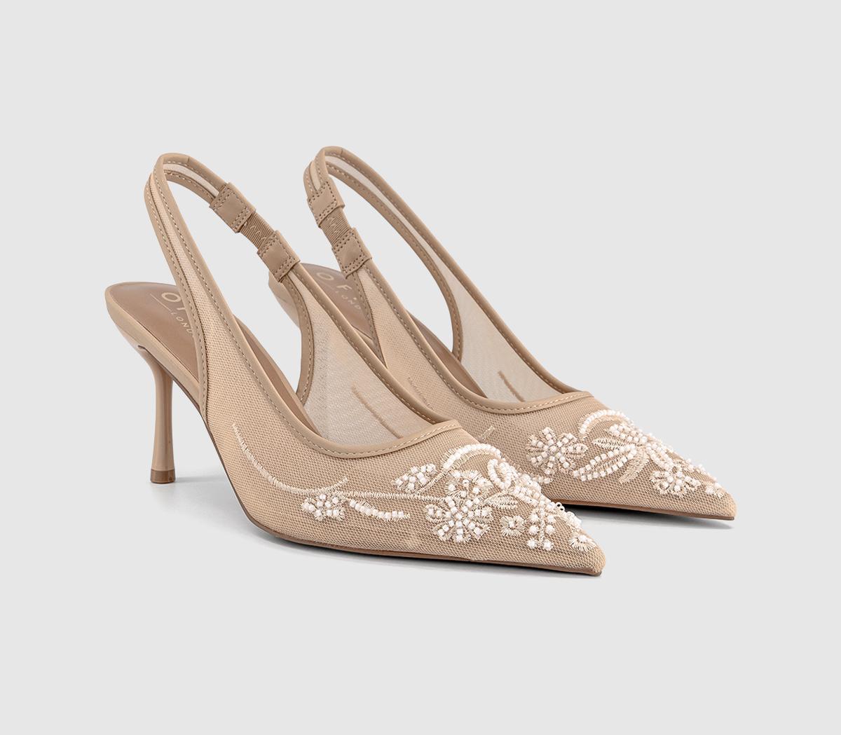 OFFICEMagnify Embellished Court Slingback HeelsBlush
