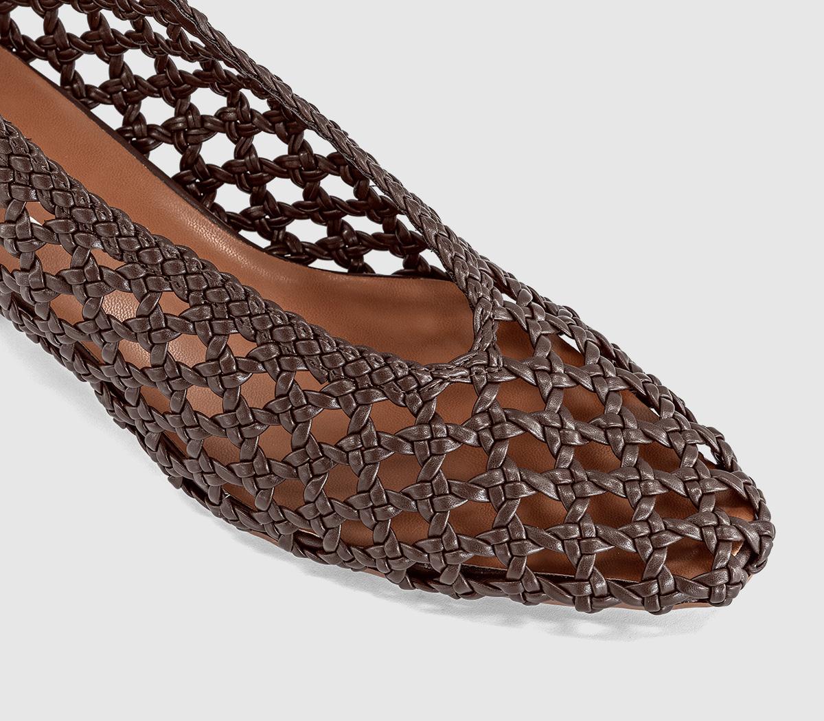 OFFICEMatisse Basket Weave Stack Heels CourtBrown