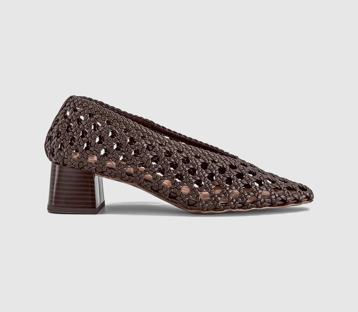 OFFICEMatisse Basket Weave Stack Heels CourtBrown