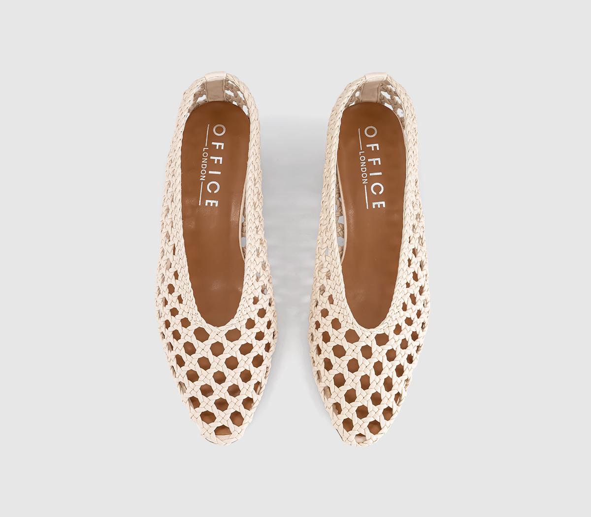 OFFICEMatisse Basket Weave Stack Heels CourtCream
