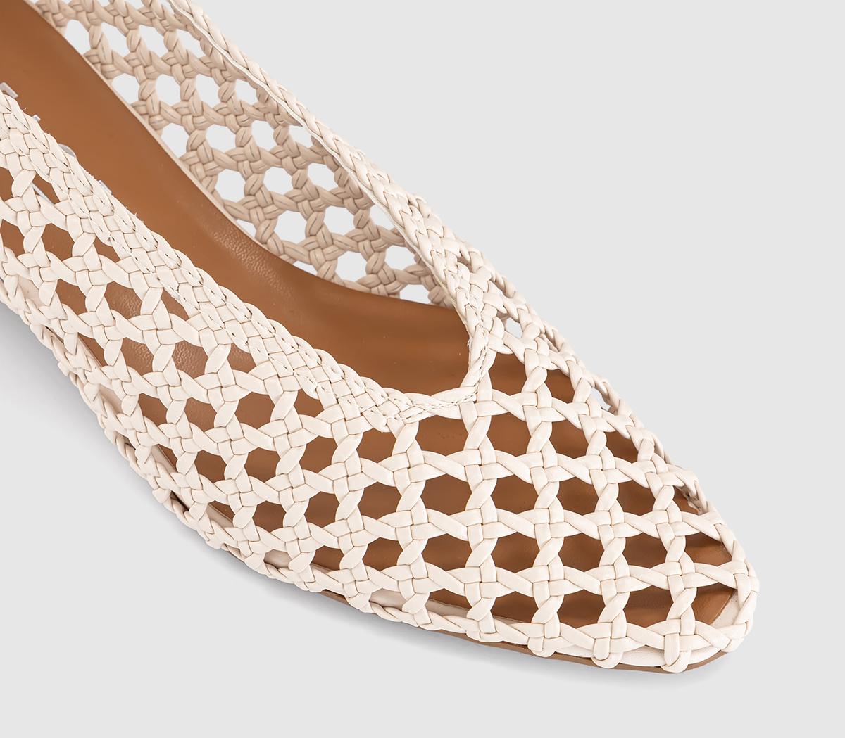 OFFICEMatisse Basket Weave Stack Heels CourtCream