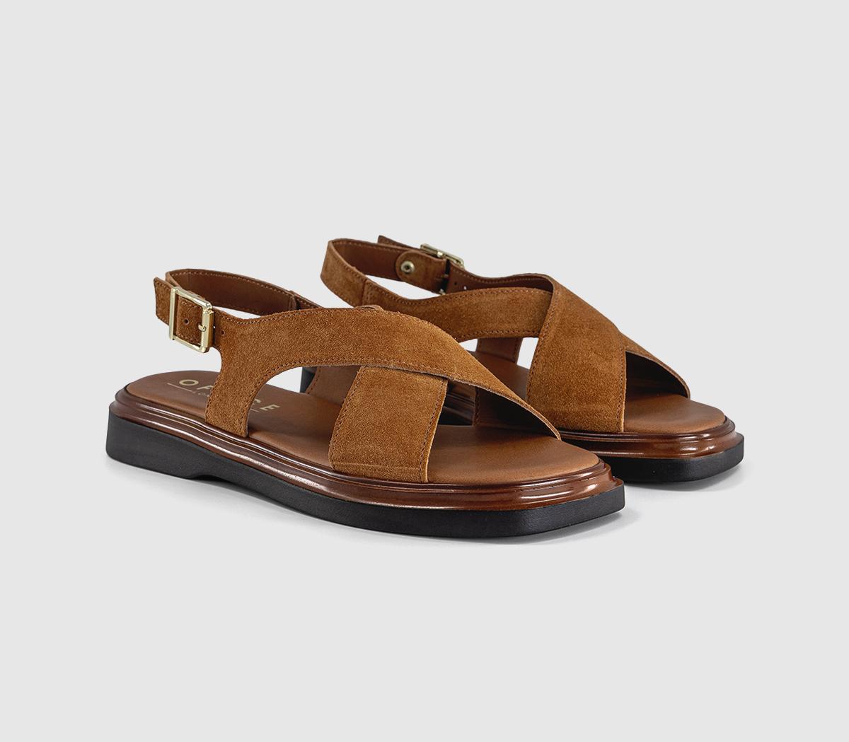 OFFICE Sandi Crossover Slingback Sandals Tan Suede - Women's Sandals