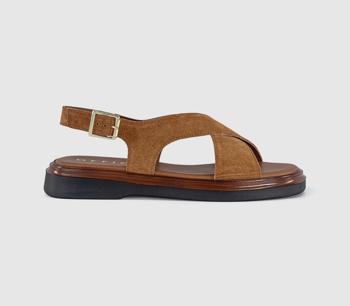 CDL Teddy Sandals Sサイズ OMI OFFICE Sandi Crossover Slingback Sandals Tan Suede - Women's Sandals