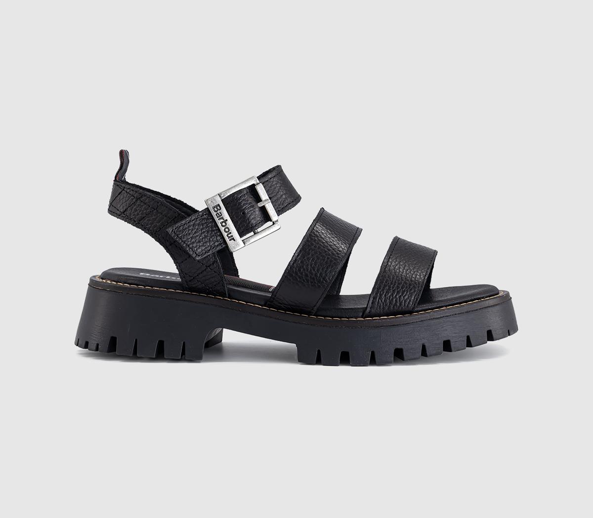 Barbour Gabby Sandals  Black in Women's Size 4, Office Shoes