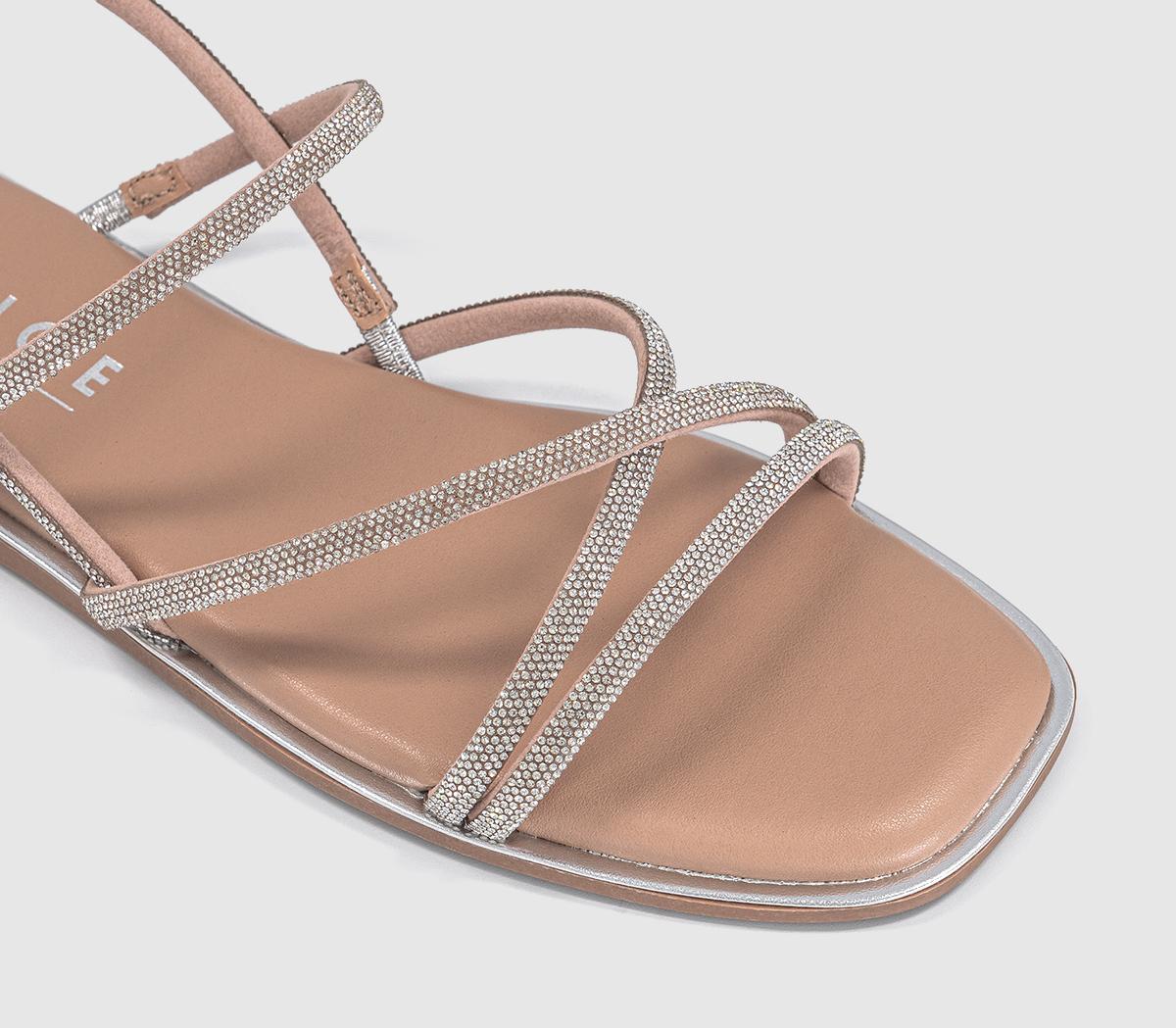 OFFICEShimmer Multi Strap Embellished SandalsSilver Embellished